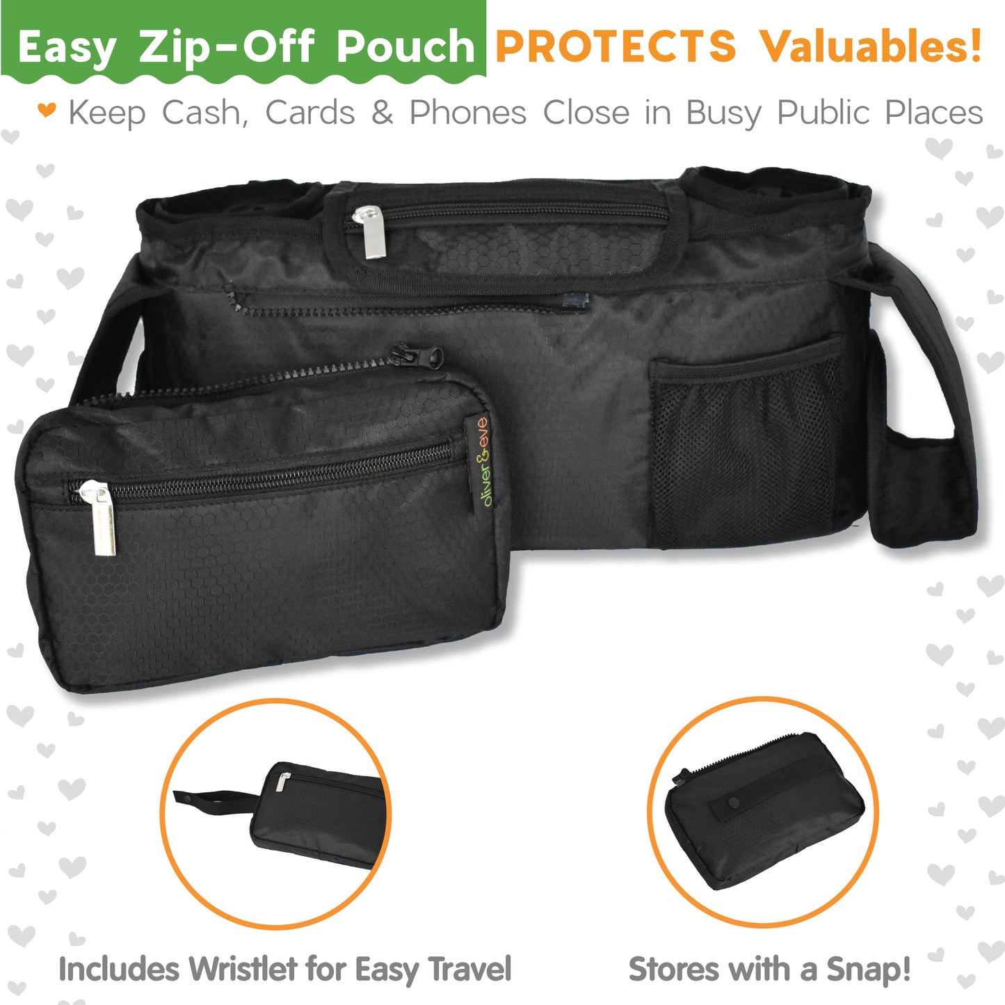 Universal Stroller Organizer Bag: Waterproof & Washable